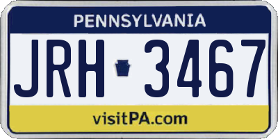 PA license plate JRH3467