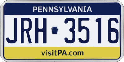 PA license plate JRH3516