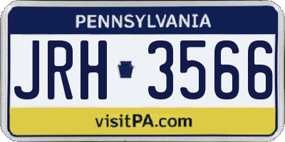 PA license plate JRH3566