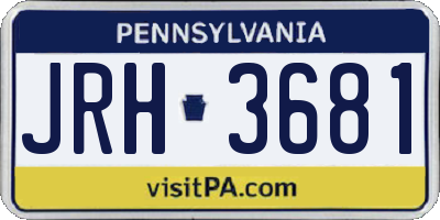 PA license plate JRH3681