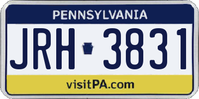 PA license plate JRH3831