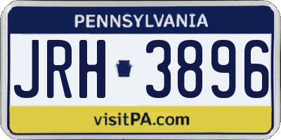 PA license plate JRH3896