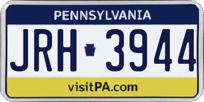PA license plate JRH3944