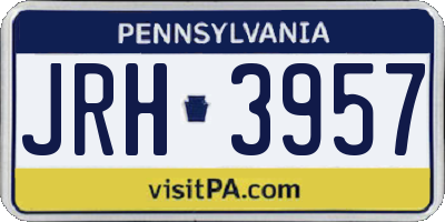 PA license plate JRH3957