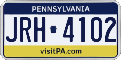 PA license plate JRH4102