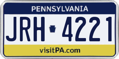 PA license plate JRH4221