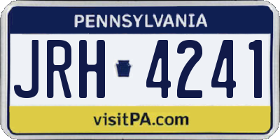 PA license plate JRH4241