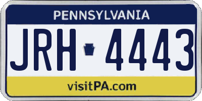 PA license plate JRH4443