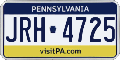 PA license plate JRH4725