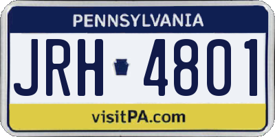 PA license plate JRH4801
