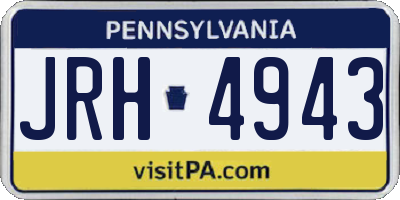 PA license plate JRH4943