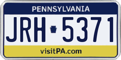 PA license plate JRH5371