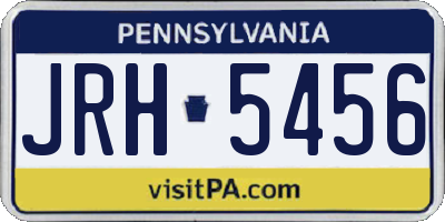 PA license plate JRH5456