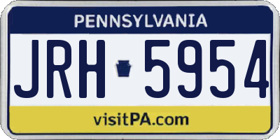 PA license plate JRH5954
