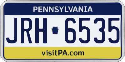 PA license plate JRH6535