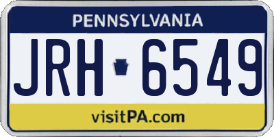 PA license plate JRH6549