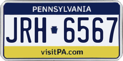 PA license plate JRH6567