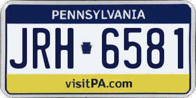 PA license plate JRH6581