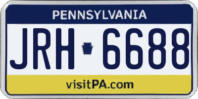PA license plate JRH6688