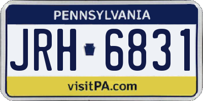 PA license plate JRH6831