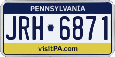 PA license plate JRH6871