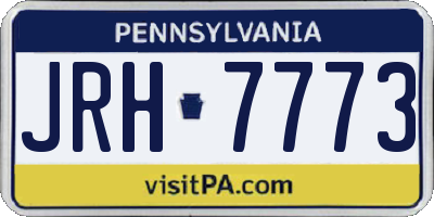 PA license plate JRH7773