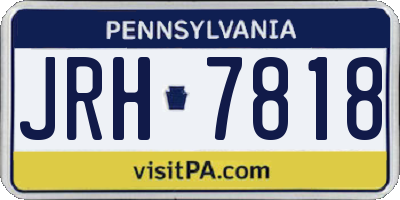 PA license plate JRH7818