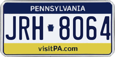 PA license plate JRH8064