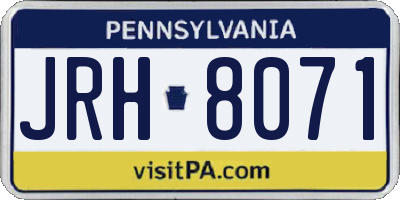 PA license plate JRH8071