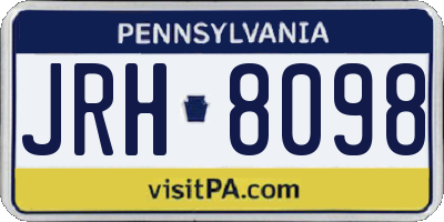 PA license plate JRH8098