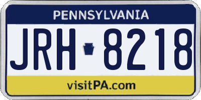 PA license plate JRH8218