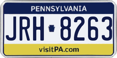 PA license plate JRH8263