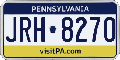 PA license plate JRH8270