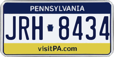 PA license plate JRH8434