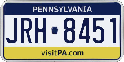 PA license plate JRH8451