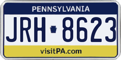 PA license plate JRH8623