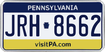 PA license plate JRH8662