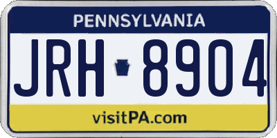 PA license plate JRH8904