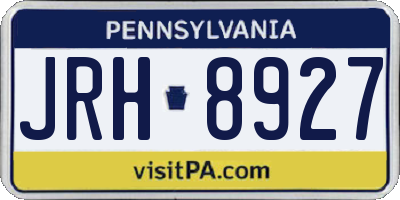 PA license plate JRH8927