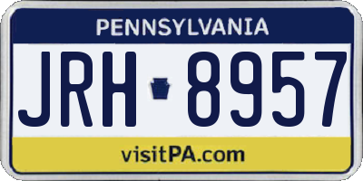 PA license plate JRH8957