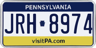 PA license plate JRH8974