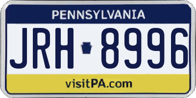 PA license plate JRH8996
