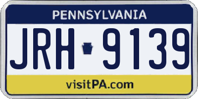 PA license plate JRH9139