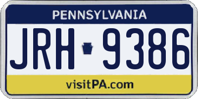 PA license plate JRH9386