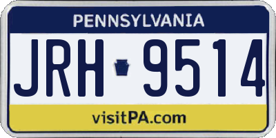 PA license plate JRH9514