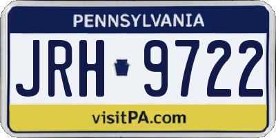 PA license plate JRH9722