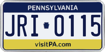 PA license plate JRI0115