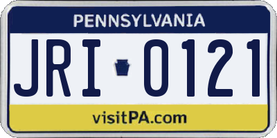 PA license plate JRI0121