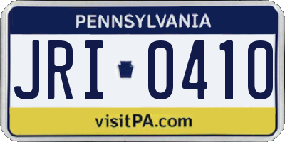 PA license plate JRI0410