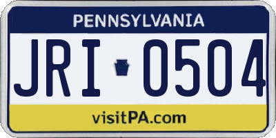 PA license plate JRI0504